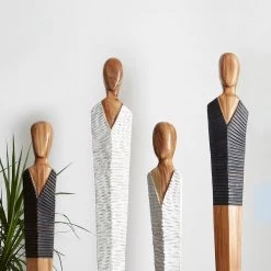 PHILLIPS COLLECTION VESTED FEMALE FLOOR SCULPTURES: WHITE Pillows + Decor