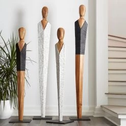 PHILLIPS COLLECTION VESTED FEMALE FLOOR SCULPTURES: WHITE Pillows + Decor