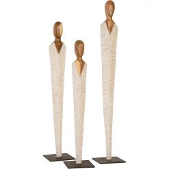 PHILLIPS COLLECTION VESTED FEMALE FLOOR SCULPTURES: WHITE Pillows + Decor