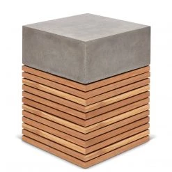 URBIA KUBA CONCRETE + TEAK STOOL Living Room