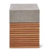 URBIA KUBA CONCRETE + TEAK STOOL Living Room