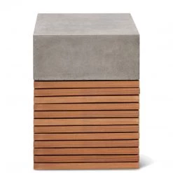 URBIA KUBA CONCRETE + TEAK STOOL Living Room