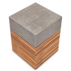 URBIA KUBA CONCRETE + TEAK STOOL Living Room