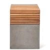 URBIA Living Room KOFI CONCRETE + TEAK STOOL