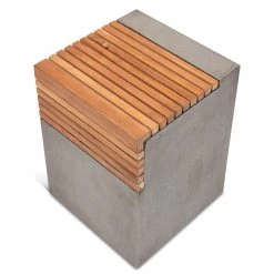 URBIA Living Room KOFI CONCRETE + TEAK STOOL 12 URBIA Living Room KOFI CONCRETE + TEAK STOOL