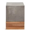 URBIA Living Room KOBE CONCRETE + TEAK STOOL