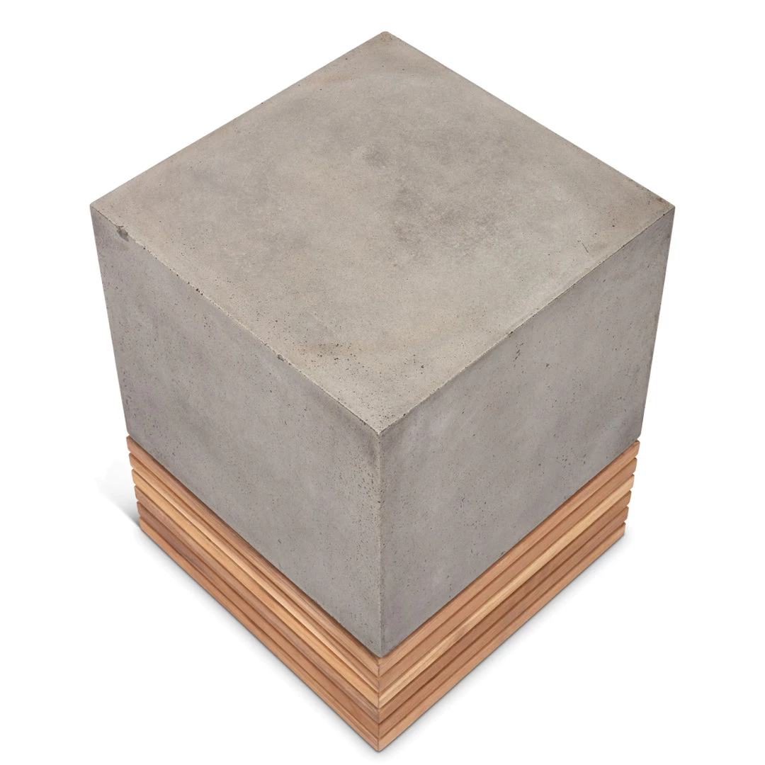 URBIA Living Room KOBE CONCRETE + TEAK STOOL 4 URBIA Living Room KOBE CONCRETE + TEAK STOOL