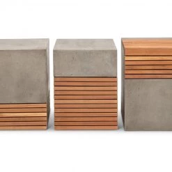 URBIA Living Room KOFI CONCRETE + TEAK STOOL 17 URBIA Living Room KOFI CONCRETE + TEAK STOOL