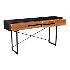MOES Furniture VIENNA TEAK TWO DRAW CONSOLE TABLE