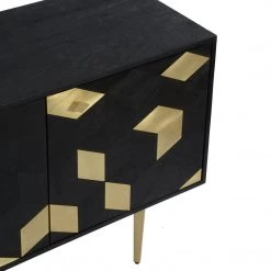 MOES GEOMETRIC BRASS + MANGO WOOD SIDEBOARD