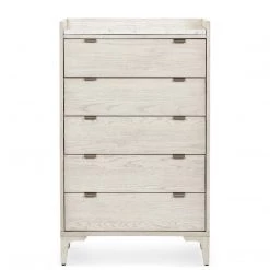FOUR HANDS VIGGO VINTAGE WHITE OAK TALL CHEST