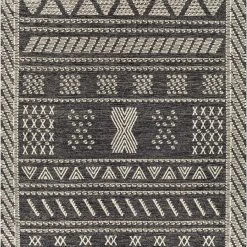 SURYA VILLAGE WOOL + COTTON TEXTURED FLATWEAVE: CHARCOAL