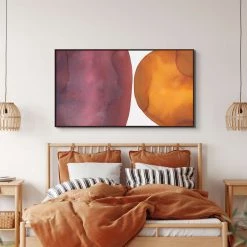 L ART Wall Art "VIOLET AND CORAL SHAPES" CANVAS ART