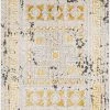 SURYA NIKOLOS RUG: YELLOW, ICE BLUE, BLACK