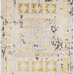 SURYA NIKOLOS RUG: YELLOW, ICE BLUE, BLACK