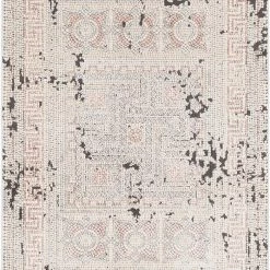 SURYA NIKOLOS RUG: DUSTY ROSE, ICE BLUE, BLACK