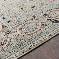 SURYA NICHELLE RUG: DUSTY ROSE, ICE BLUE, BLACK