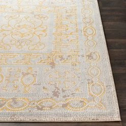 SURYA NICHELLE RUG: YELLOW, ICE BLUE, BEIGE