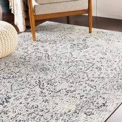 SURYA NICIA RUG: SILVER, BLACK