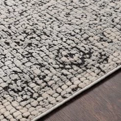 SURYA NICIA RUG: SILVER, BLACK