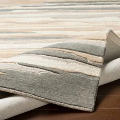 SURYA TEXTURED HORIZON WOOL RUG: SANDSTONE