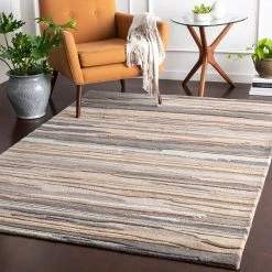SURYA TEXTURED HORIZON WOOL RUG: SANDSTONE