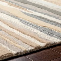 SURYA TEXTURED HORIZON WOOL RUG: SANDSTONE