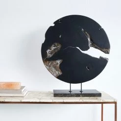 MOES WEATHERED GREY TEAK DISK ON STAND