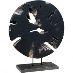 MOES WEATHERED GREY TEAK DISK ON STAND