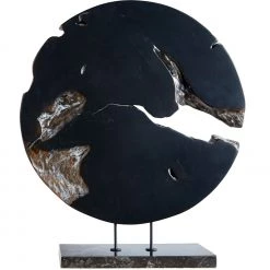 MOES WEATHERED GREY TEAK DISK ON STAND