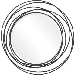 UTTERMOST WHIRLWIND BLACK IRON ROUND MIRROR