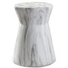 SURYA Furniture WHITE MARBLED CERAMIC GARDEN STOOL