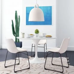 ZUO WILCO 47"RD DINING TABLE: GLOSS WHITE