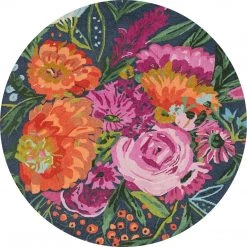 LOLOI WILD BLOOM WOOL RUG: MIDNIGHT MULTI