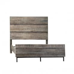 DOVETAIL WREN RUSTIC OAK QUEEN PANEL BED Bedroom