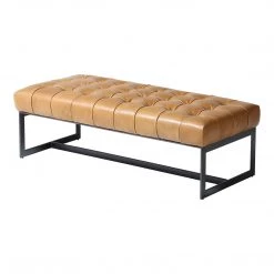 MOES WYATT TAN LEATHER BEDROOM BENCH Furniture