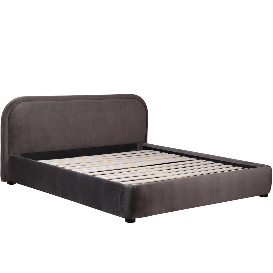 MOES Furniture YOKO CHARCOAL VELVET UPHOLSTERED BED 3 MOES Furniture YOKO CHARCOAL VELVET UPHOLSTERED BED