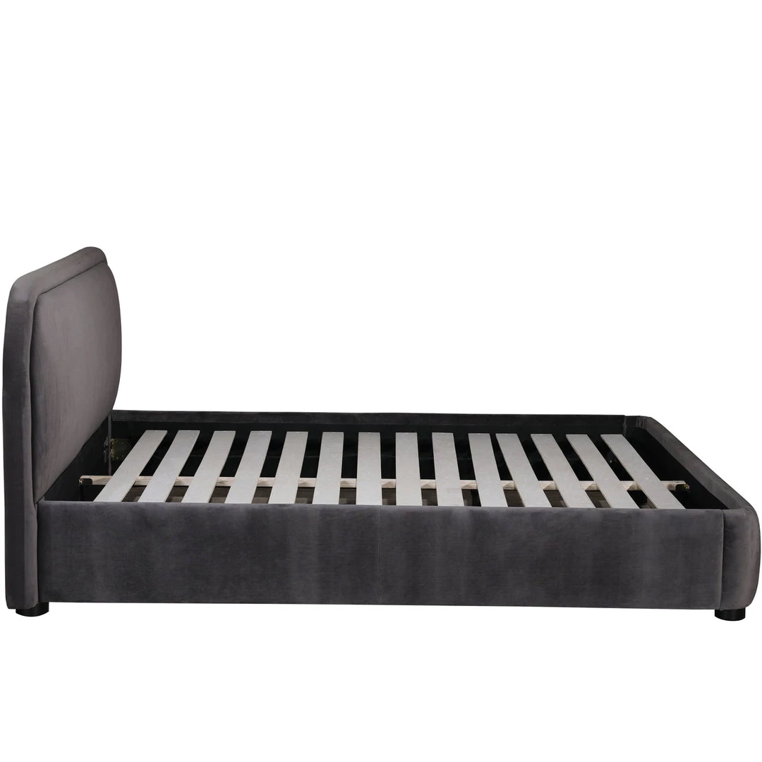 MOES Furniture YOKO CHARCOAL VELVET UPHOLSTERED BED 4 MOES Furniture YOKO CHARCOAL VELVET UPHOLSTERED BED