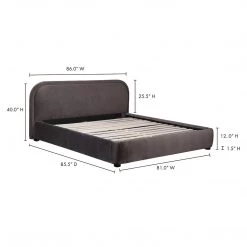 MOES Furniture YOKO CHARCOAL VELVET UPHOLSTERED BED 11 MOES Furniture YOKO CHARCOAL VELVET UPHOLSTERED BED