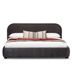 MOES Furniture YOKO CHARCOAL VELVET UPHOLSTERED BED