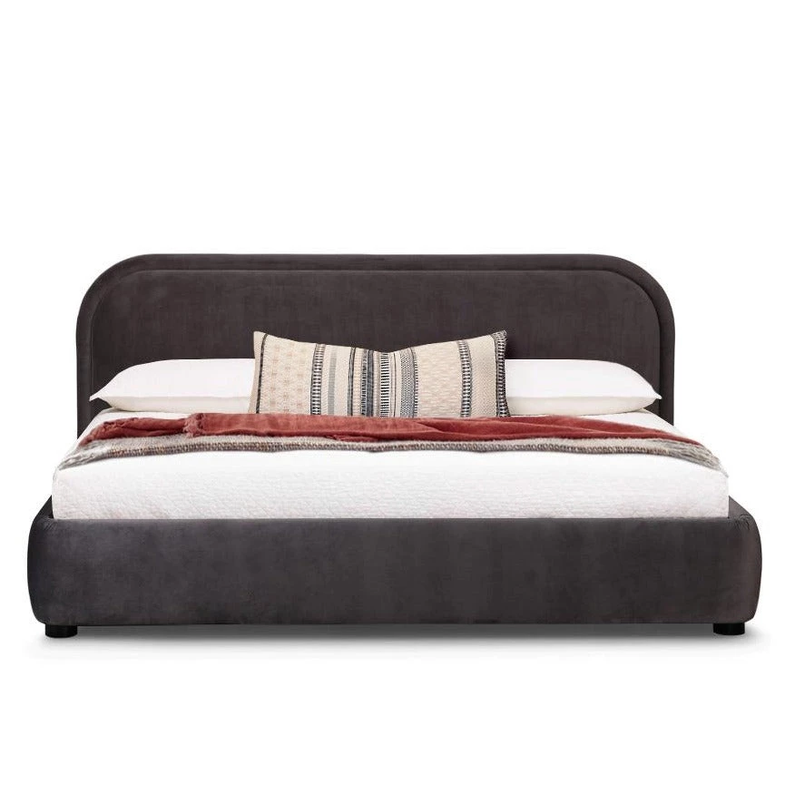 MOES Furniture YOKO CHARCOAL VELVET UPHOLSTERED BED 1 MOES Furniture YOKO CHARCOAL VELVET UPHOLSTERED BED