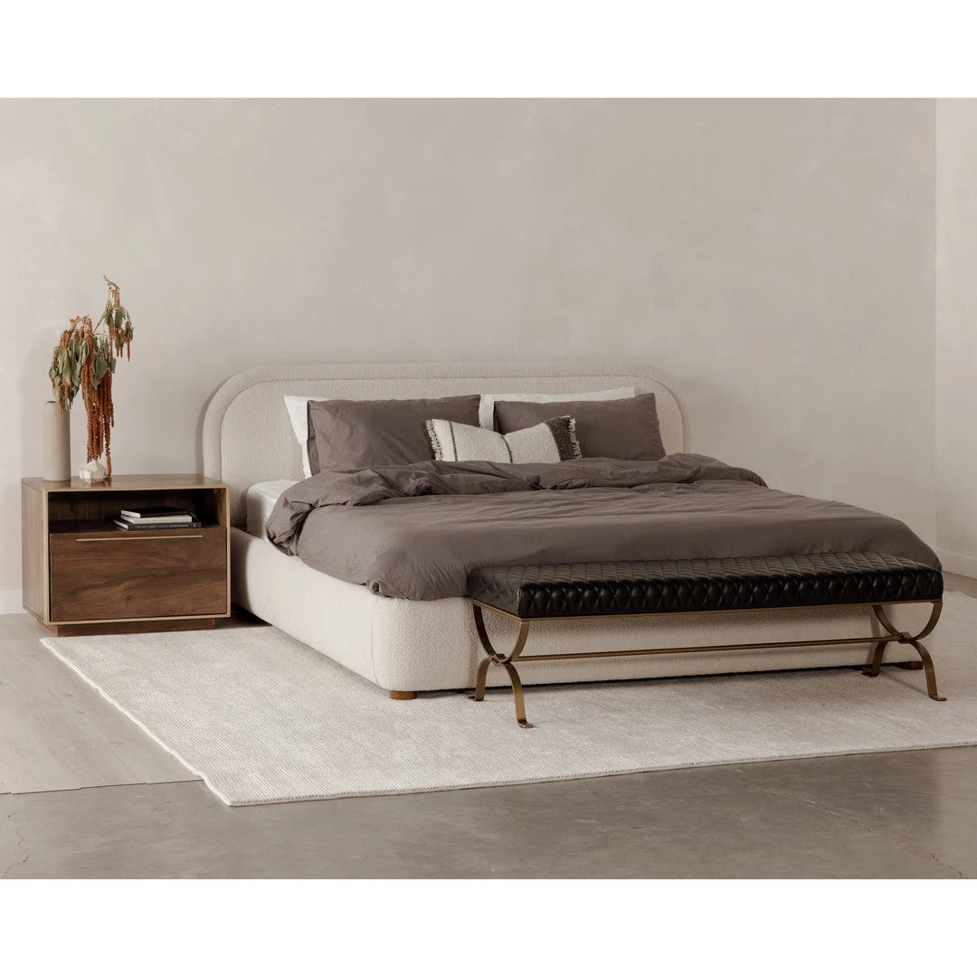 MOES YOKO KNOLL NATURAL BOUCLÉ UPHOLSTERED BED 2 MOES YOKO KNOLL NATURAL BOUCLÉ UPHOLSTERED BED