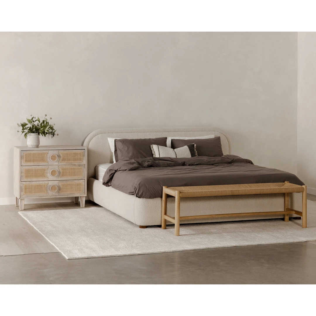 MOES YOKO KNOLL NATURAL BOUCLÉ UPHOLSTERED BED 3 MOES YOKO KNOLL NATURAL BOUCLÉ UPHOLSTERED BED