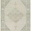 SURYA NORA DISTRESSED VINTAGE PRINT RUG: SAGE