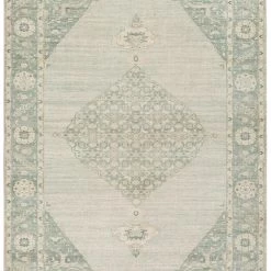 SURYA NORA DISTRESSED VINTAGE PRINT RUG: SAGE