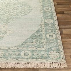 SURYA NORA DISTRESSED VINTAGE PRINT RUG: SAGE
