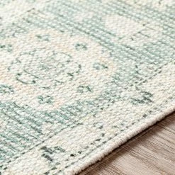 SURYA NORA DISTRESSED VINTAGE PRINT RUG: SAGE