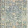 SURYA OLIVIA DISTRESSED VINTAGE PRINT RUG: TEAL MULTI