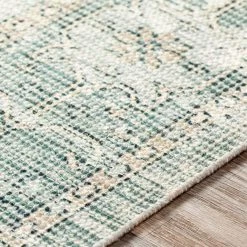 SURYA SOPHIE DISTRESSED VINTAGE PRINT RUG: SAGE