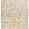 SURYA SOPHIE DISTRESSED VINTAGE PRINT RUG: APRICOT, SAGE